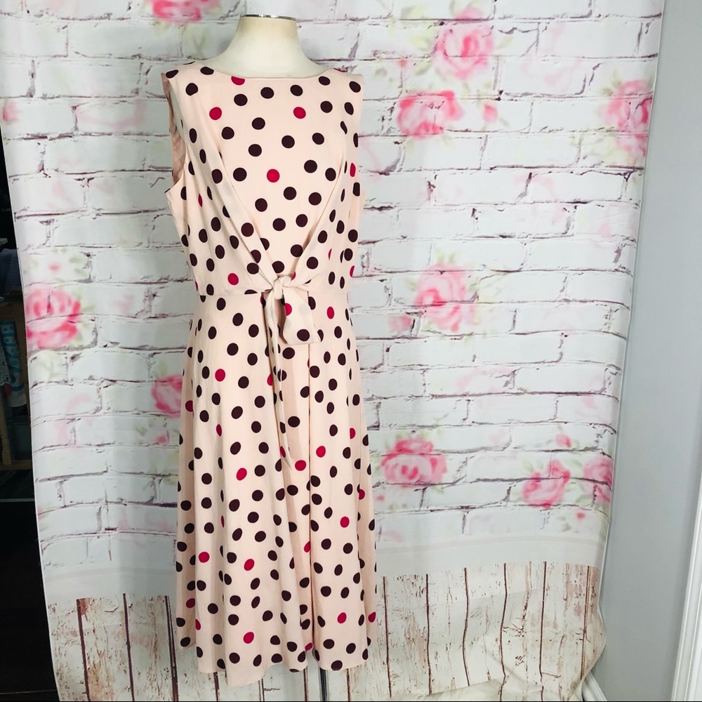 Maggy London Pink Polka Dot Midi Dress - Picture 6 of 15
